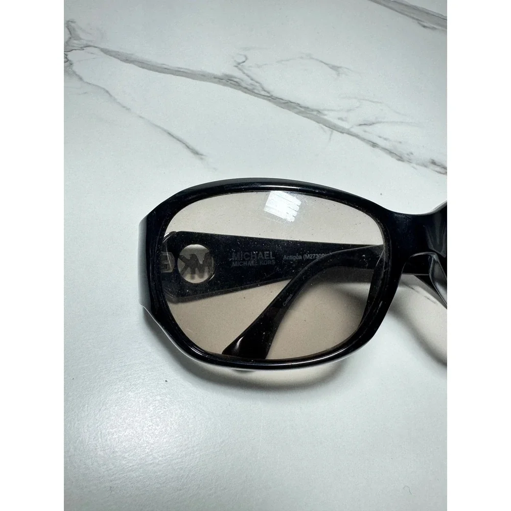 Michael Kors Antigua M2730S 001 Black Oversized Sunglasses with MK Logo Silver